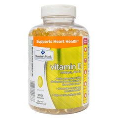Member's Mark Vitamin E 400 IU bottle supports immune health and heart wellness.