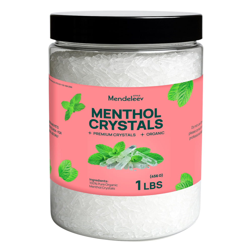 Mendeleev Style menthol crystals 1lb pack for pure cooling and spa diffusion.