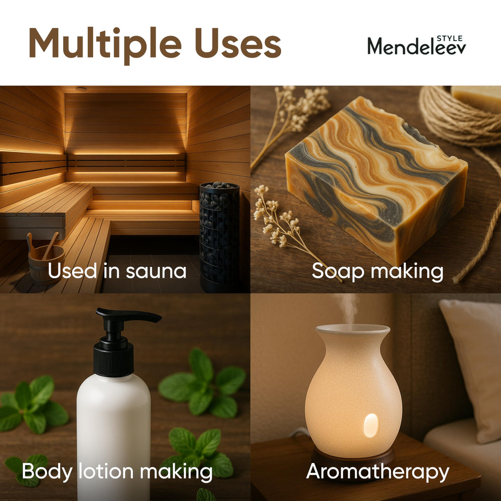 Natural peppermint-derived menthol crystals enhancing spa-like relaxation by Mendeleev Style.