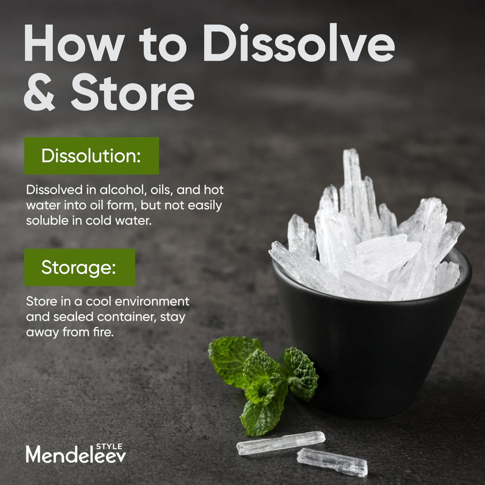 MENDELEEV STYLE Menthol Crystals with strong cooling aroma for topical or vapor blends.