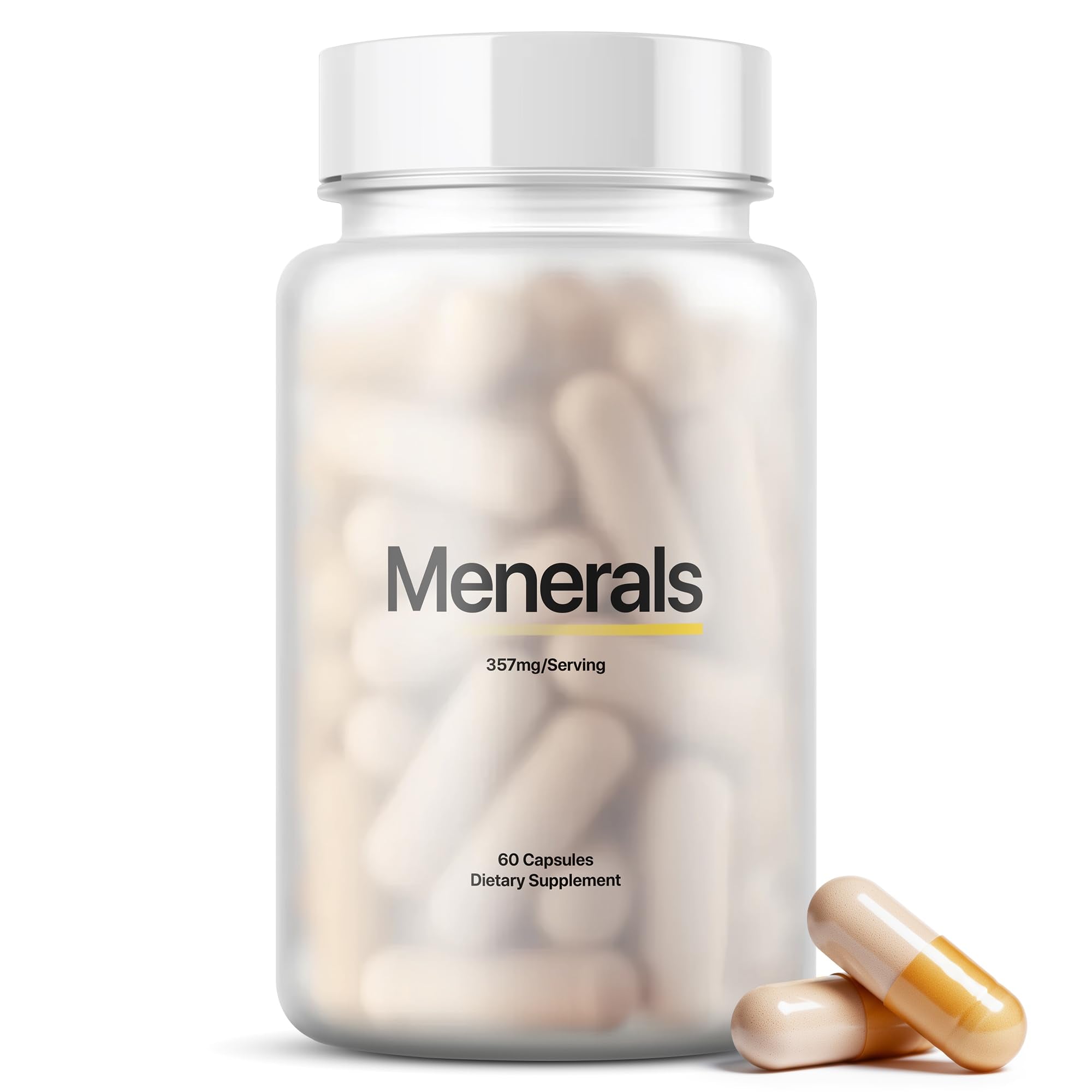 Menerals mens multivitamin bottle front highlights natural trace minerals for daily energy