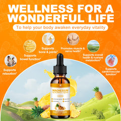 Menkru magnesium glycinate drops pineapple pour showing easy dosing.