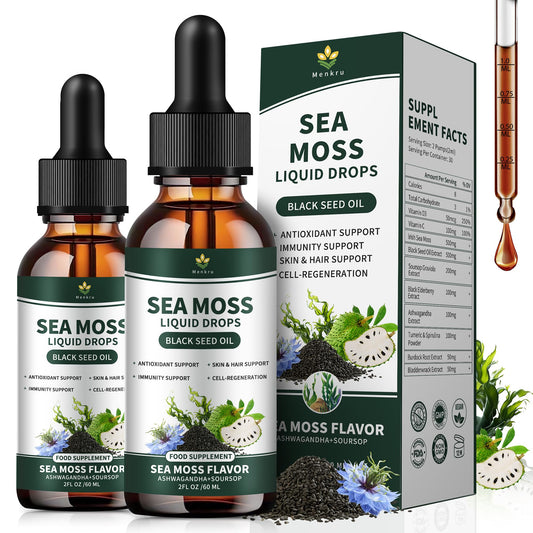 Menkru Sea Moss Liquid Drops bottle ready for daily use