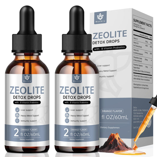 Menkru Zeolite Drops bottle front, pure mineral formula for daily wellness