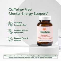 Closeup of FocusHer capsules highlighting one-a-day dosage for focus and memory.