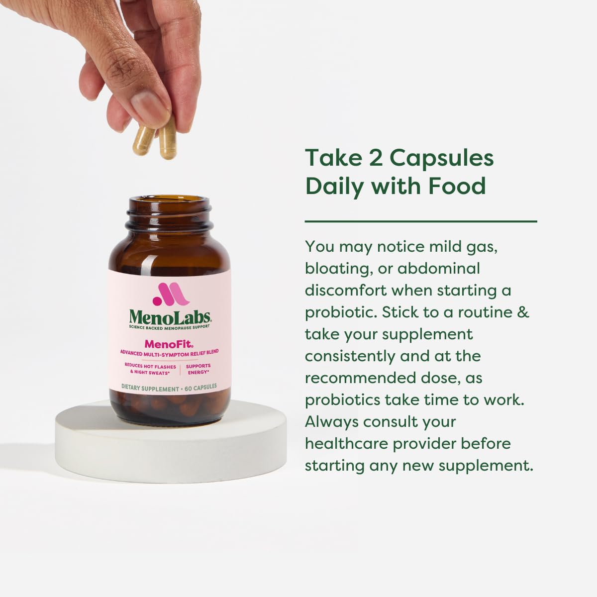 Packaging image of Menolabs MenoFit with no artificial flavors or colors