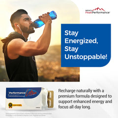 MEN'S PeakPerformance PerformanceUltra displays maca root imagery for vitality