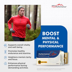 MEN'S PeakPerformance PerformanceUltra packaging shows premium ingredients and safety standards