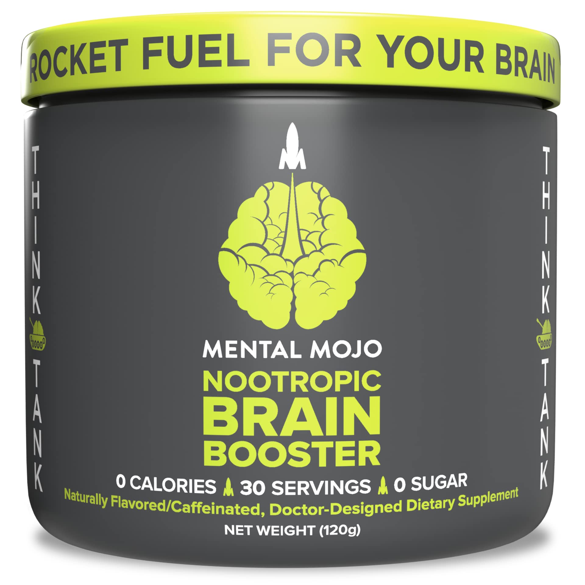 Mental Mojo kiwi strawberry bottle front shows focus-friendly flavor.
