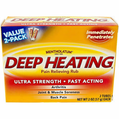 Mentholatum Deep Heating Rub 2 oz tubes front view showing warming relief
