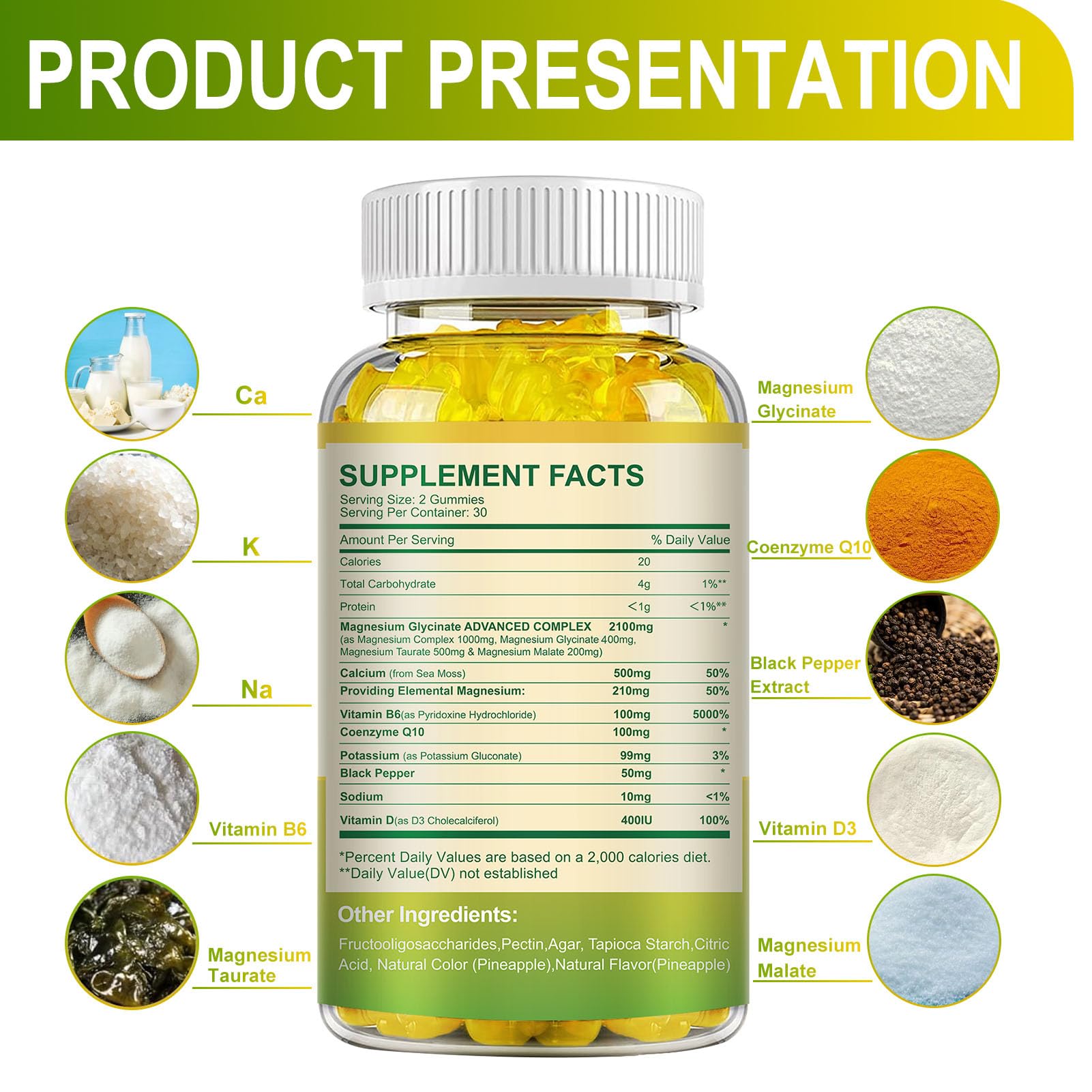MENXI Magnesium Gummies 120-count pack for convenient daily wellness routine