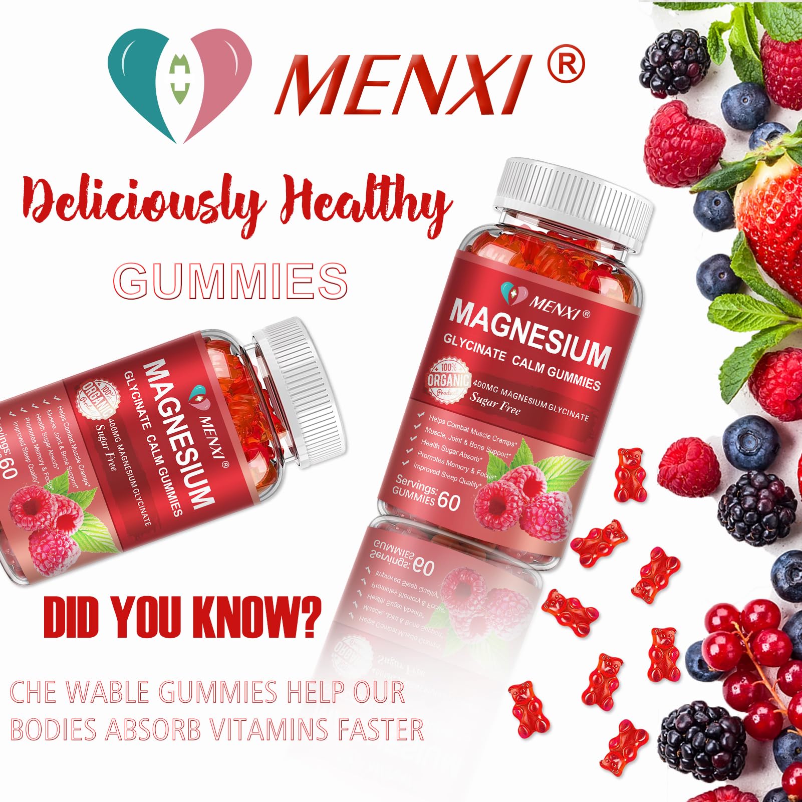 MENXI Magnesium Gummies after-workout use supports muscle relaxation and recovery.