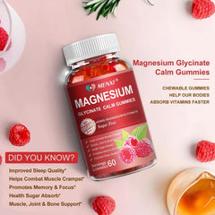 MENXI Magnesium Gummies easy chew texture highlights 120-gummy supply.