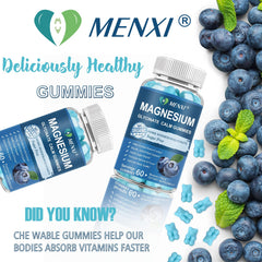 MenXI Magnesium Gummies nutrition label shows calcium and minerals for daily wellness.