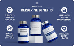 Meo Nutrition Berberine bottle being poured for convenient use