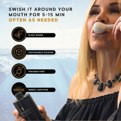 Merakk on-the-go routine with oil pulling supports daily mouth hygiene.