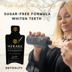 Merakk travel-friendly packaging shows compact sachet for easy travel.