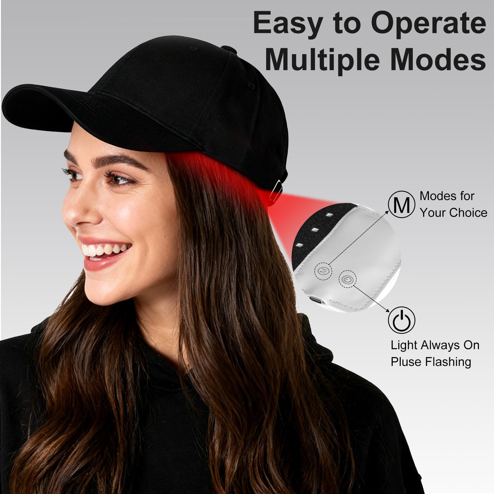 MERNUNUX compact cap on head demonstrates lightweight, ergonomic design.