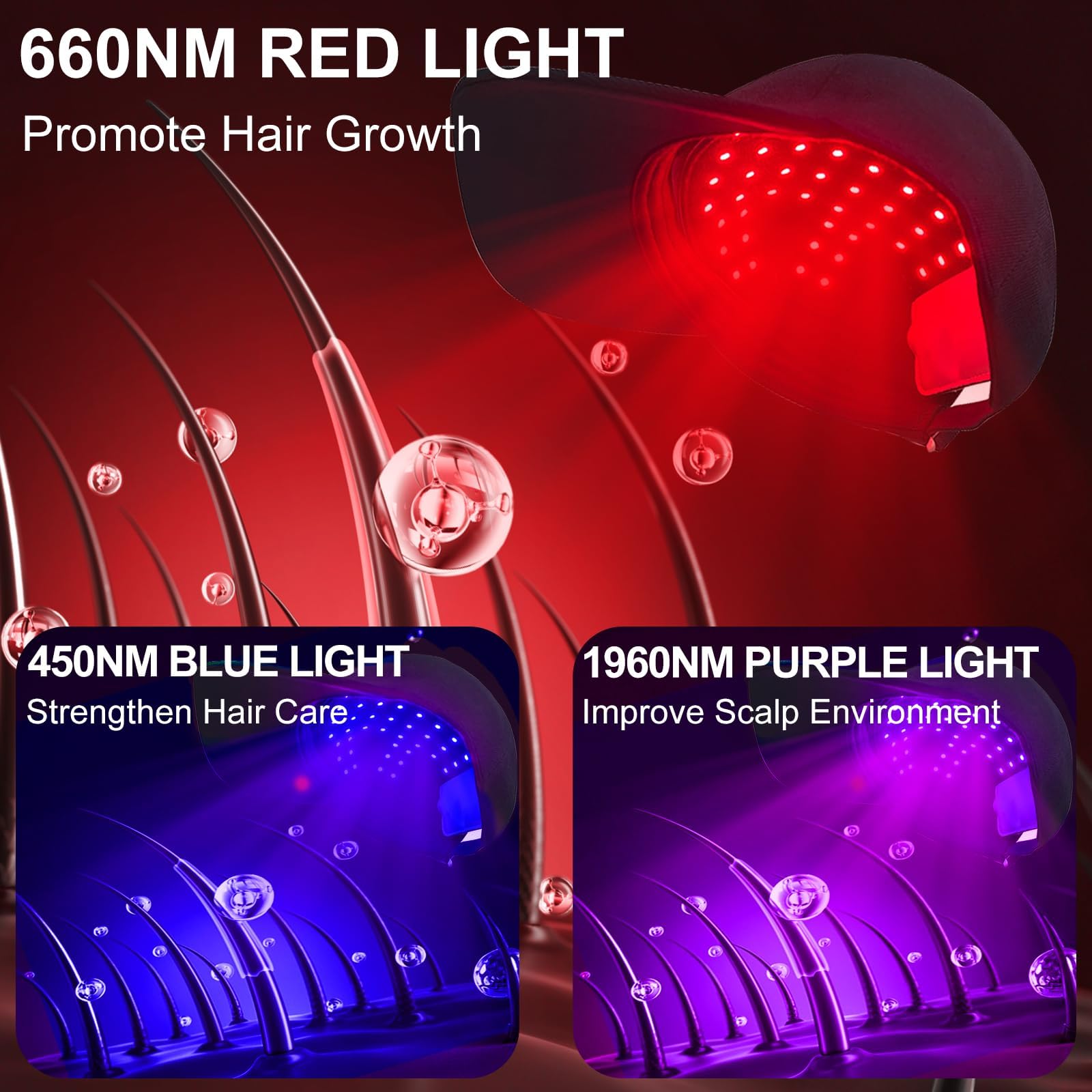MERNUNUX LED diode array close-up illustrating multi-wavelength therapy options.