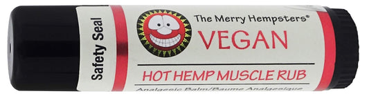 Closeup of The Merry Hempsters hot hemp muscle rub tube with smooth application