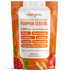 Merry Vita pumpkin seed oil softgels bottle for daily wellness