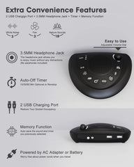 Mesqool headphone jack and USB port for private listening