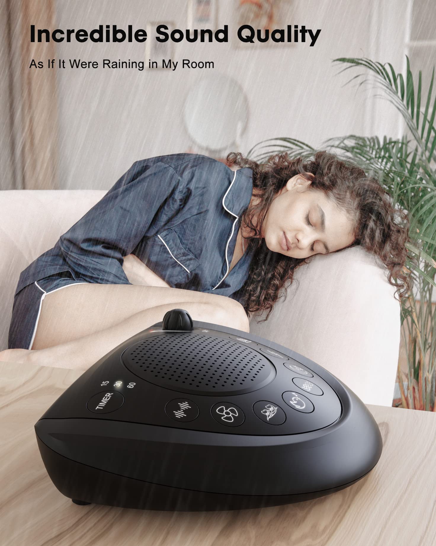 Mesqool device with ocean waves option ideal for focus and unwind