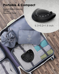 Mesqool travel-compact white noise machine fitting in luggage