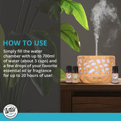 mEssentials Wild Essentials diffuser ultrasonic tech delivers quiet operation.