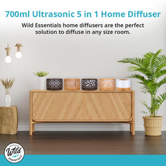 mEssentials Wild Essentials diffuser with LED night light creates soft ambiance.