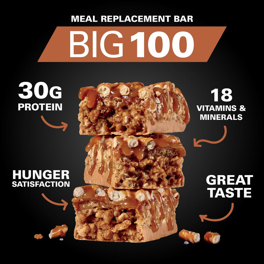MET-Rx Big 100 nutrition panel highlights vitamins A and C and zinc.