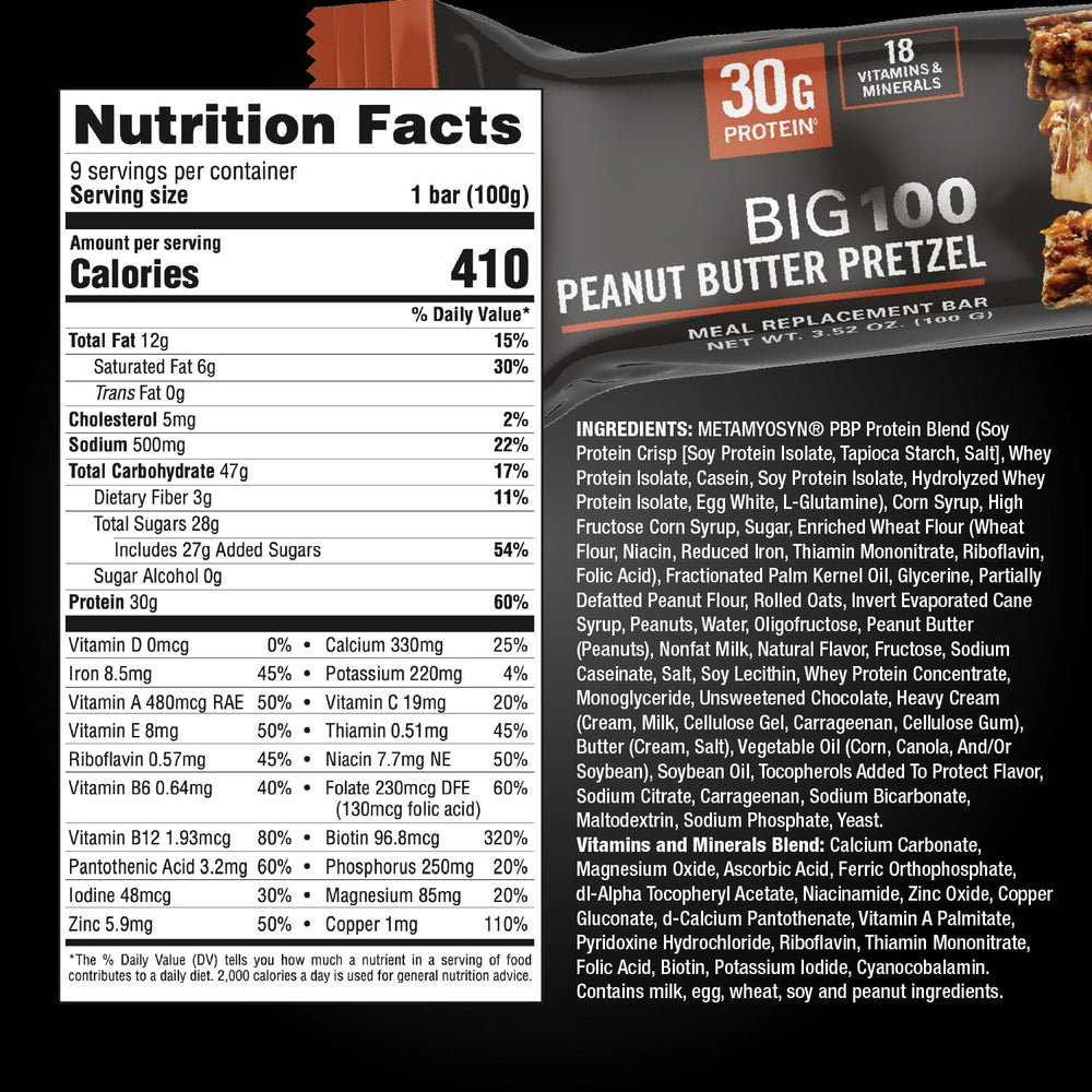 MET-Rx Big 100 serving presents a quick meal replacement option on the go.