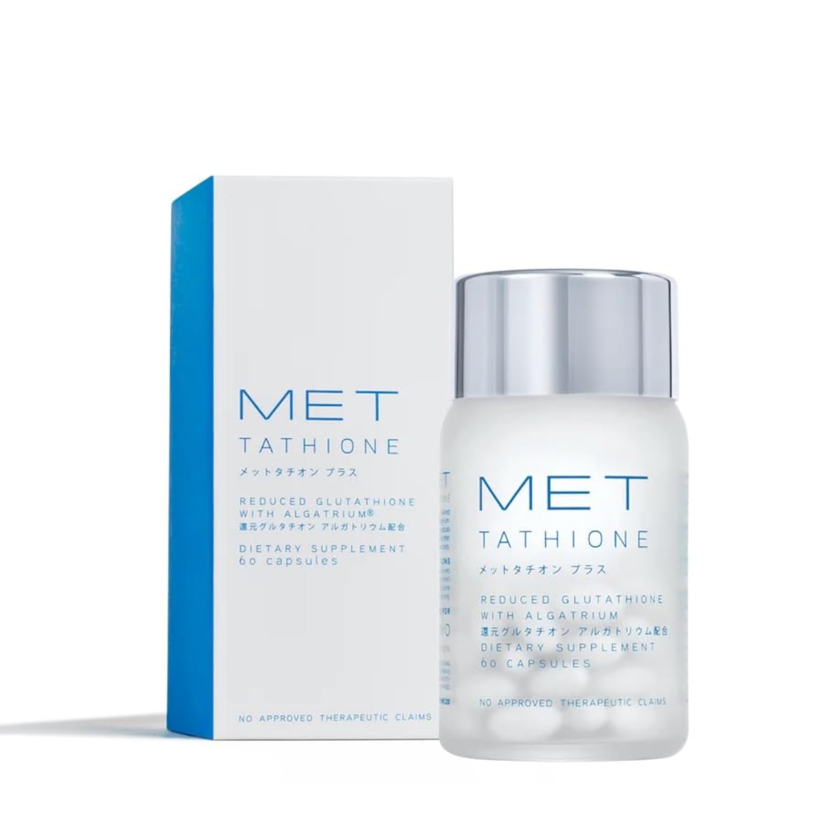 MET Tathione soft gel capsules bottle front view for radiant skin.