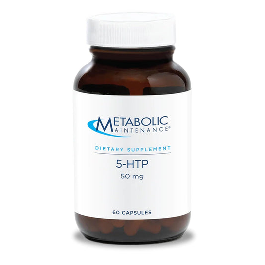 Metabolic Maintenance 5-HTP bottle front for sleep support and mood balance.