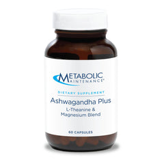 Metabolic Maintenance Ashwagandha Plus bottle emphasizes stress support for daily balance