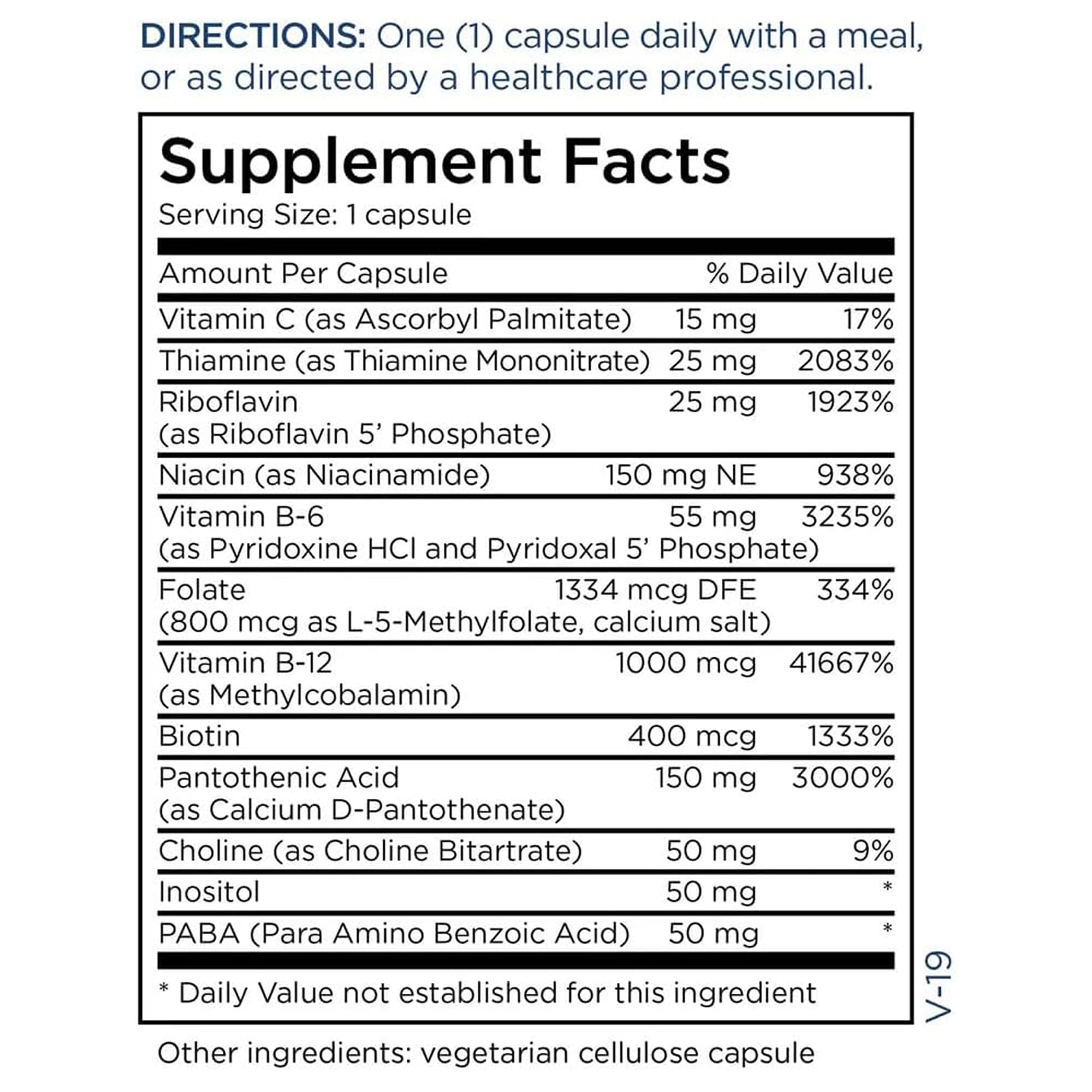 Metabolic Maintenance B-Complex bottle on kitchen counter