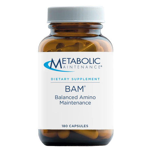 Metabolic Maintenance B.A.M. 750 mg bottle on shelf suggesting energy support for endurance athletes.