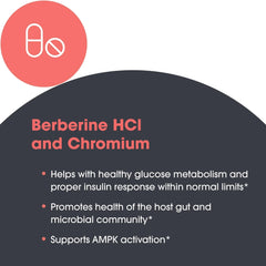 Metabolic Maintenance Berberine and Chromium packaging highlights BPA-free amber bottle.