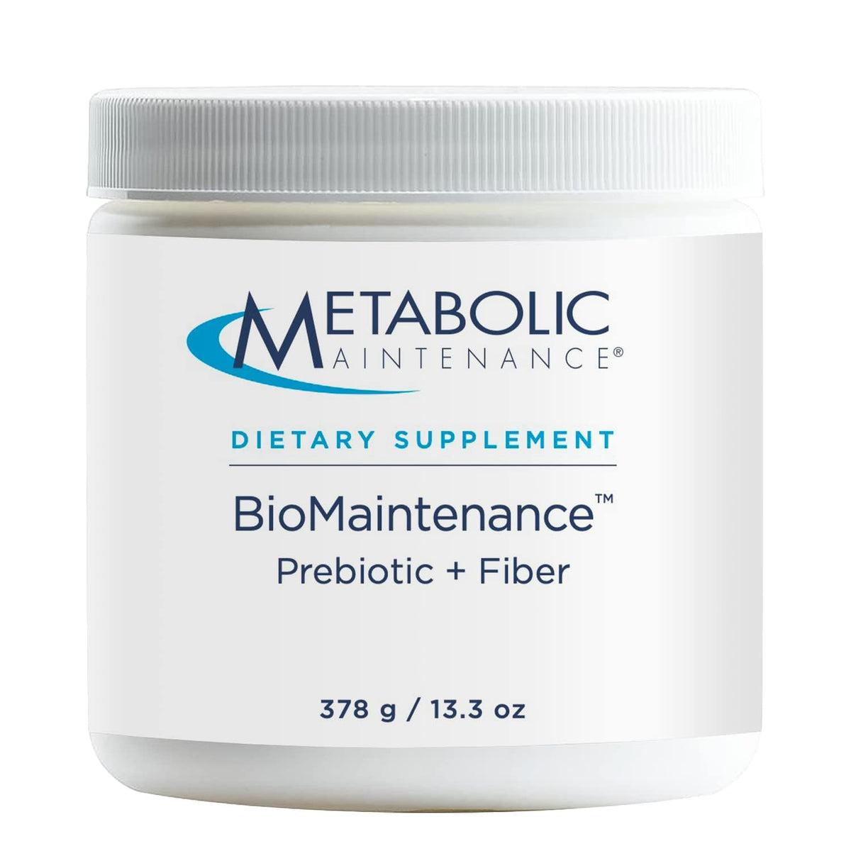 Metabolic Maintenance BioMaintenance prebiotic bottle for daily gut health support.