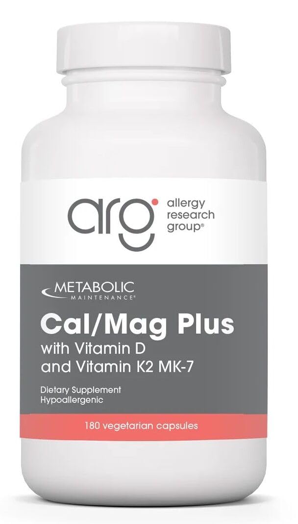 Metabolic Maintenance Cal-Mag Plus bottle shown for daily bone support with D3 and K2.