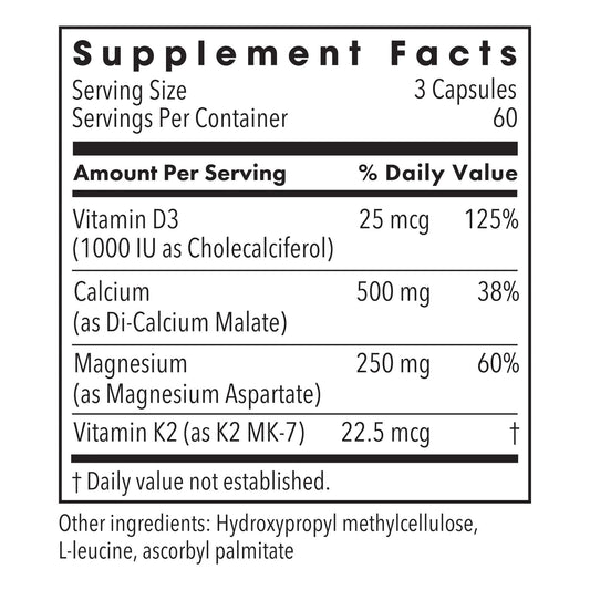 Close-up of Metabolic Maintenance Cal-Mag Plus capsules highlighting easy-to-swallow daily use.