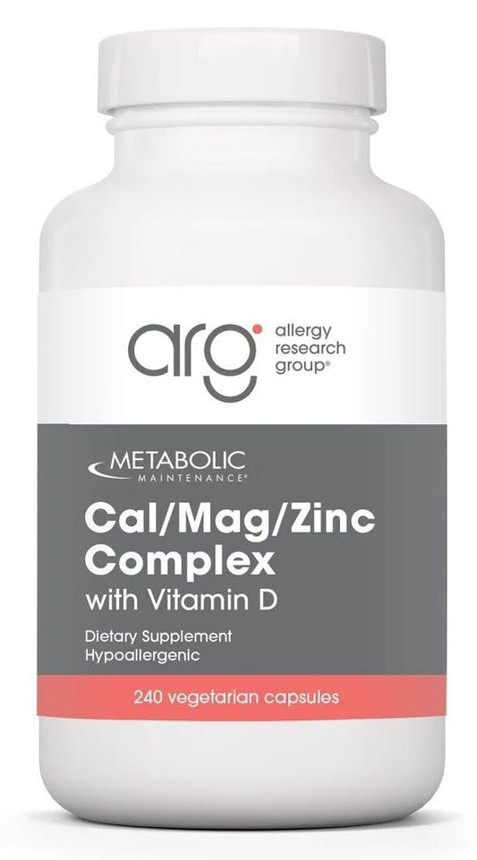 Metabolic Maintenance Cal Mag Zinc D3 bottle front highlighting essential minerals for daily use