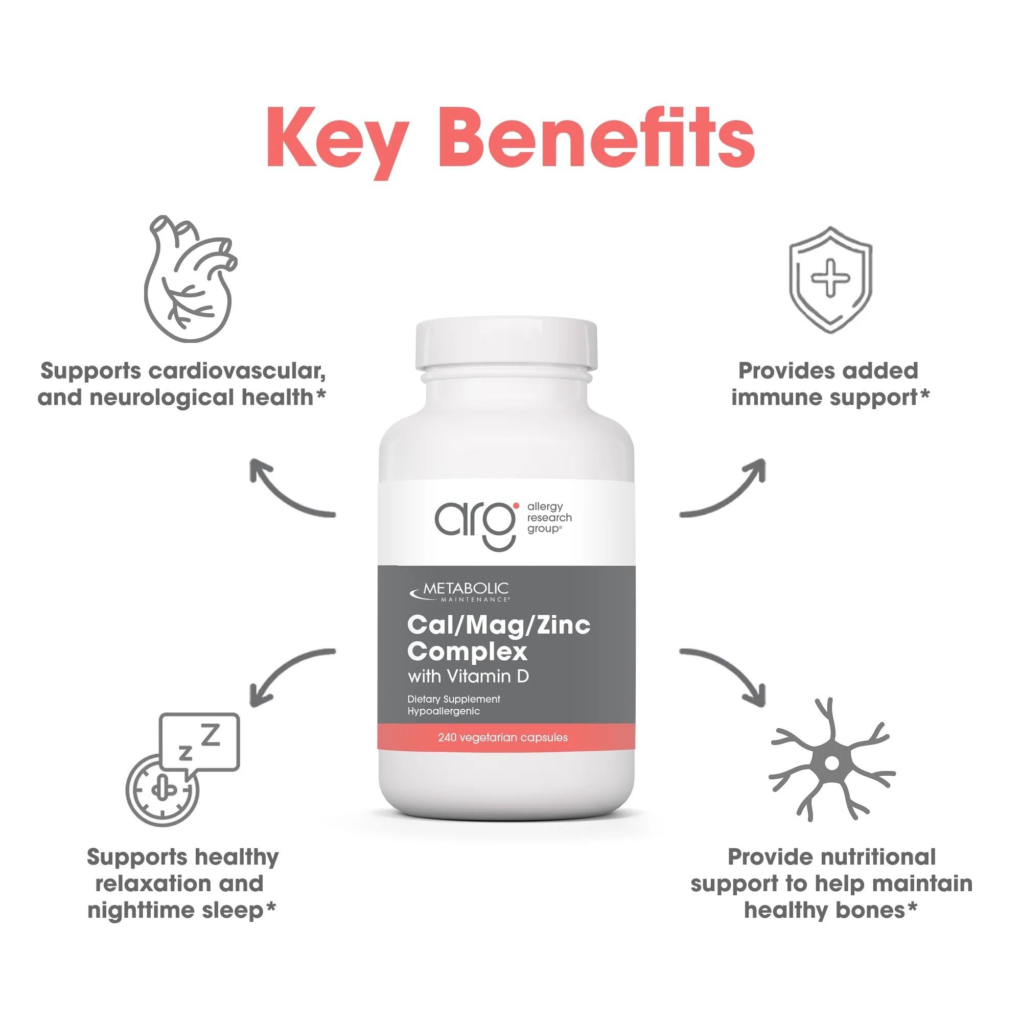Metabolic Maintenance Cal Mag Zinc D3 dosage scoop illustrating daily serving amount