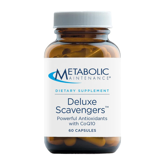Metabolic Maintenance Deluxe Scavengers bottle front showing premium antioxidant formula for daily wellness
