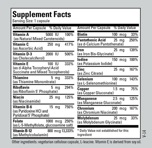 Metabolic Maintenance Fem One capsules emphasizing iron for daily energy support.