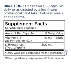 Metabolic Maintenance L-Tryptophan bottle front view highlights vegan packaging.
