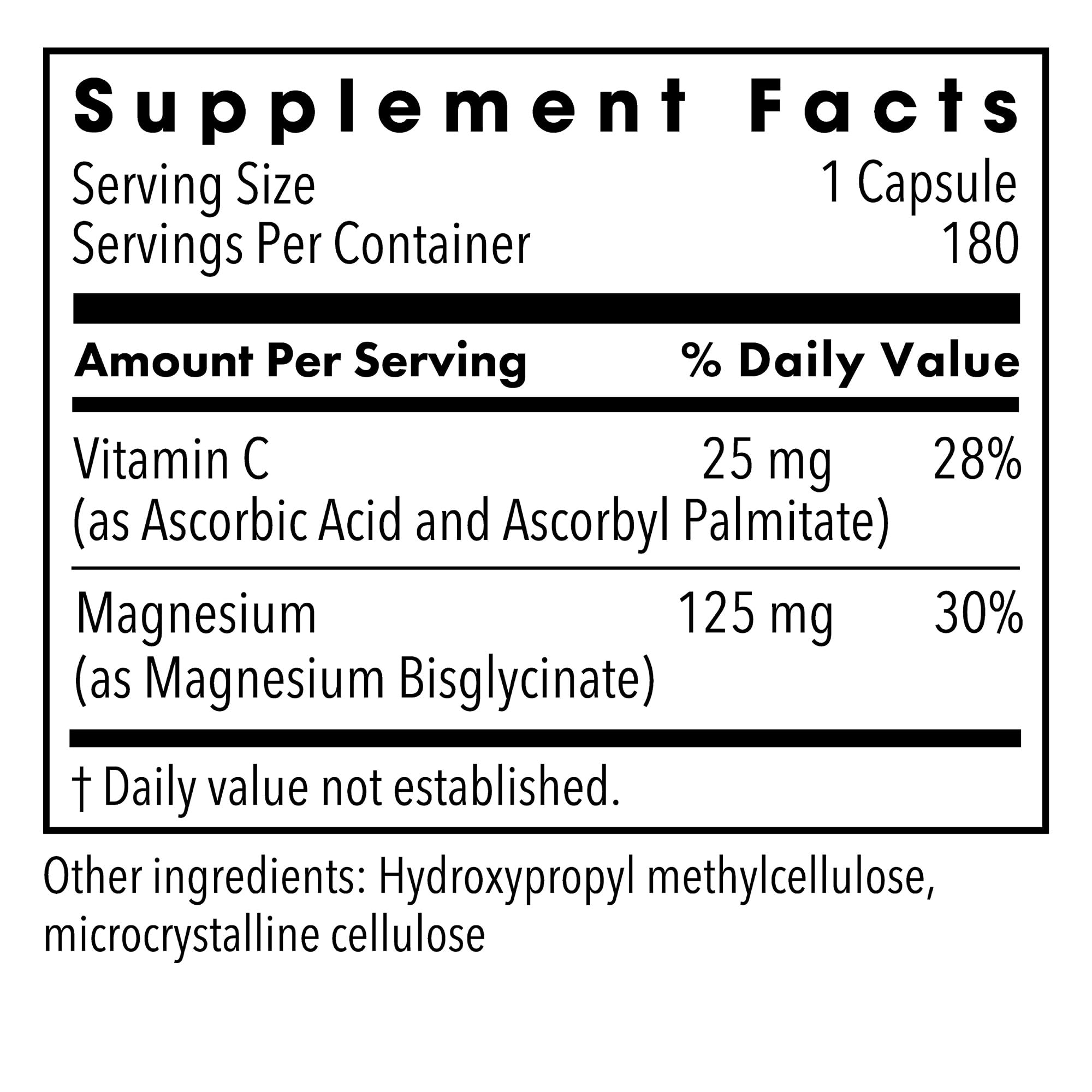 Metabolic Maintenance Magnesium Glycinate capsules closeup highlights convenient 125 mg dose.