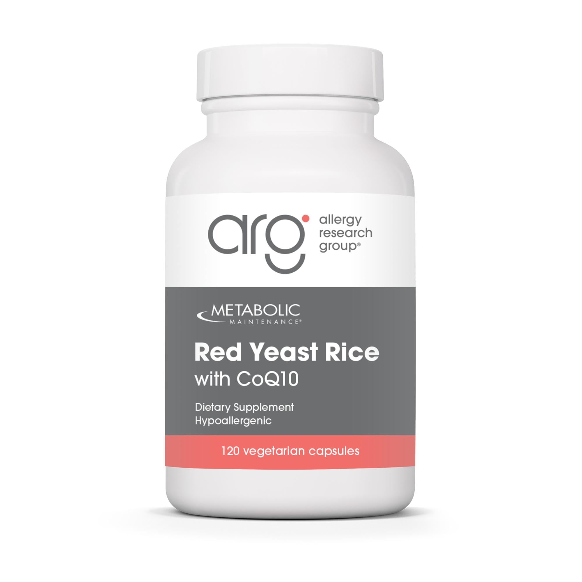 Metabolic Maintenance Red Yeast Rice CoQ10 bottle for cardiovascular support and clean formula.
