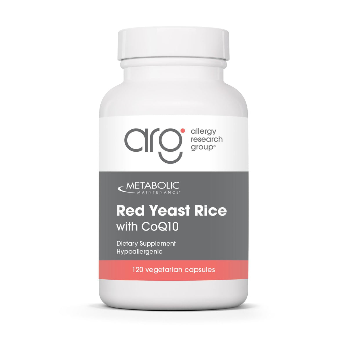 Metabolic Maintenance Red Yeast Rice CoQ10 bottle for cardiovascular support and clean formula.