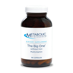 Metabolic Maintenance The Big One bottle front view for iron-free daily support.